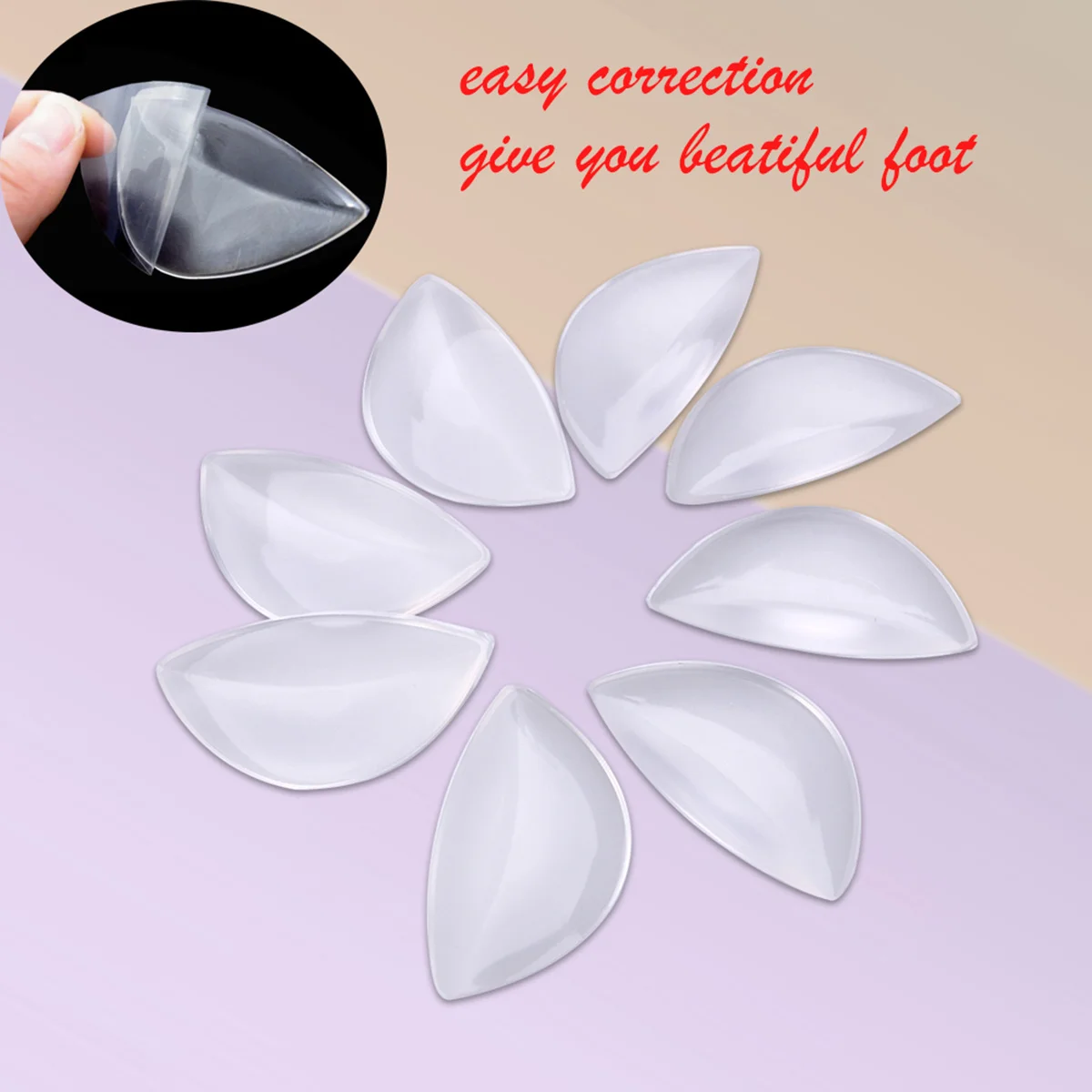 

4Pairs Transparent Adhesive Gel Arch Support Insoles Soft Flexible Cushion Flat Feet Footache Relief Pads Adhesive Arch Support
