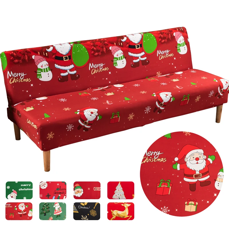 

2024 Christmas futon sofa covers sofa bed slipcover for living room sofa towel single slipcovers double seat fully wrapped