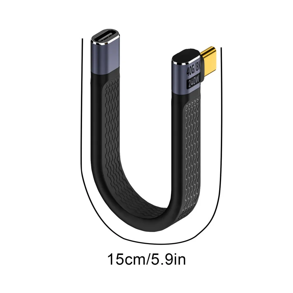 Cavo USB 4.0 cavo corto da USB C a USB C da 15CM trasmissione dati da 40Gbps cavo di ricarica rapida da 240W Design FPC