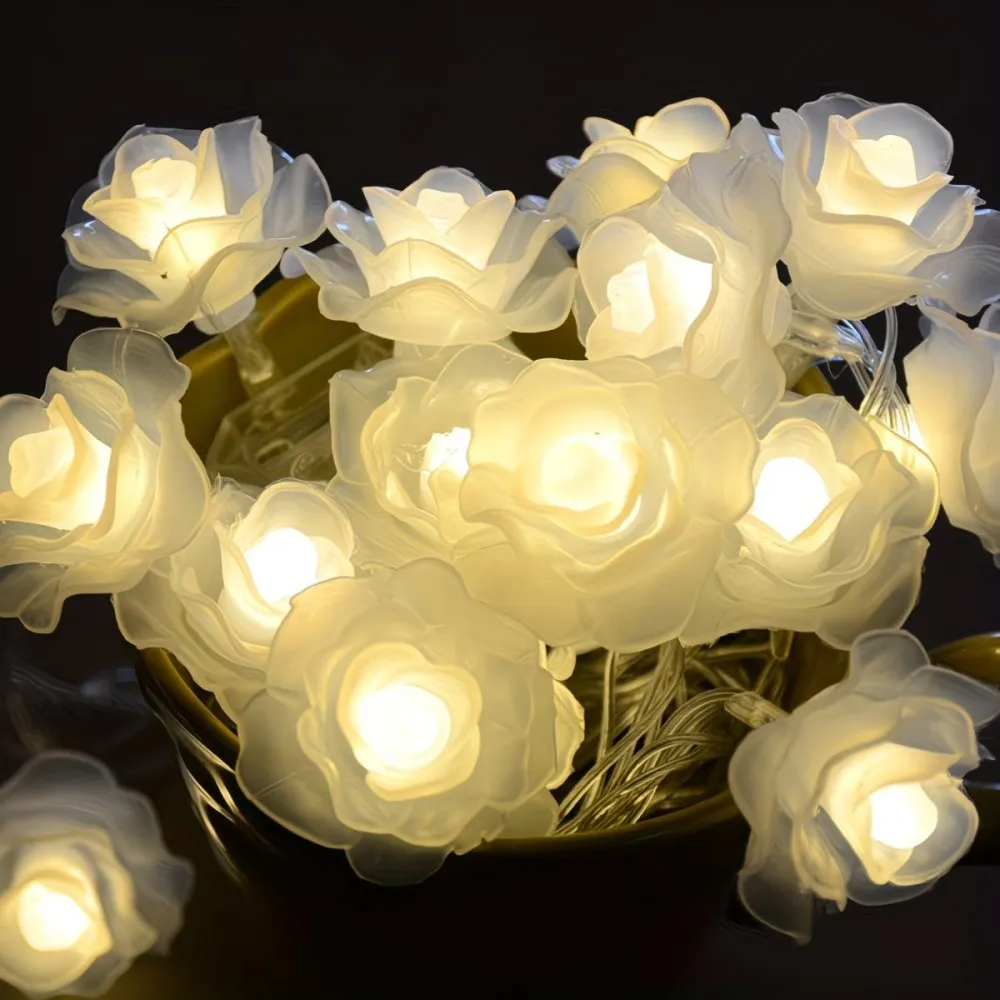 5M/6.5M/7M Solar Rose Light String, Outdoor Waterproof Courtyard Decoration Light, Used For Garden Landscape Lighting Decoration