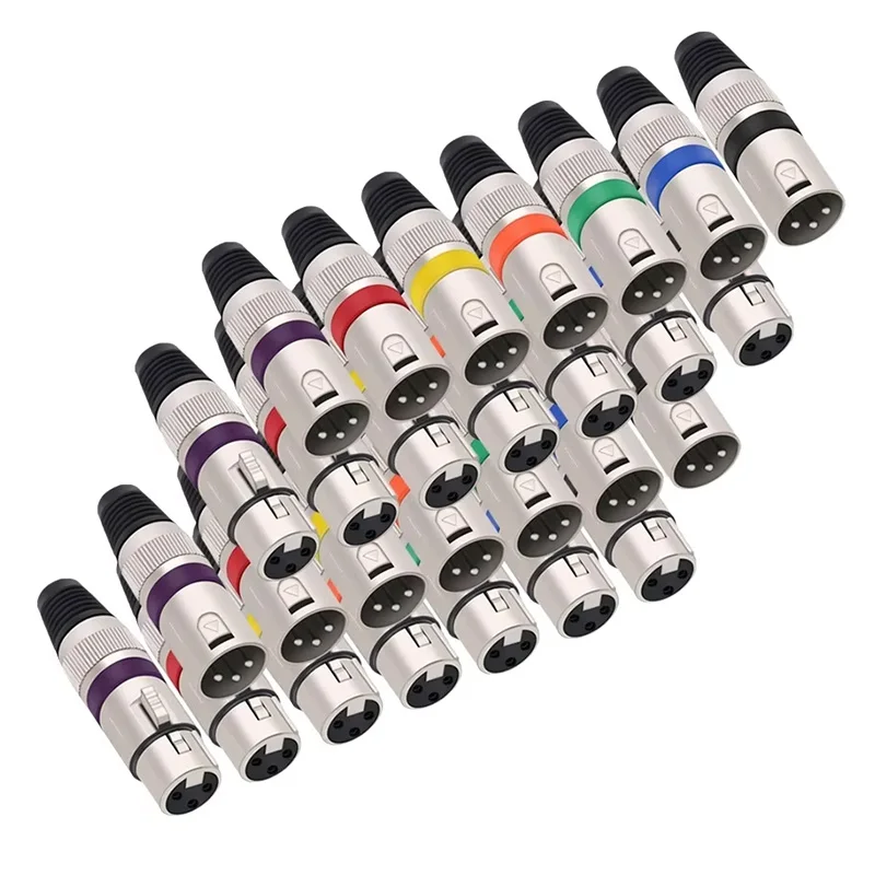 XLR 3-core Audio Mikrofon Stecker 3Pin Männlich Weiblich Canon DIY Mikrofon Metall Stecker Mehrfarbige Audio Canon symmetrischen Adapter