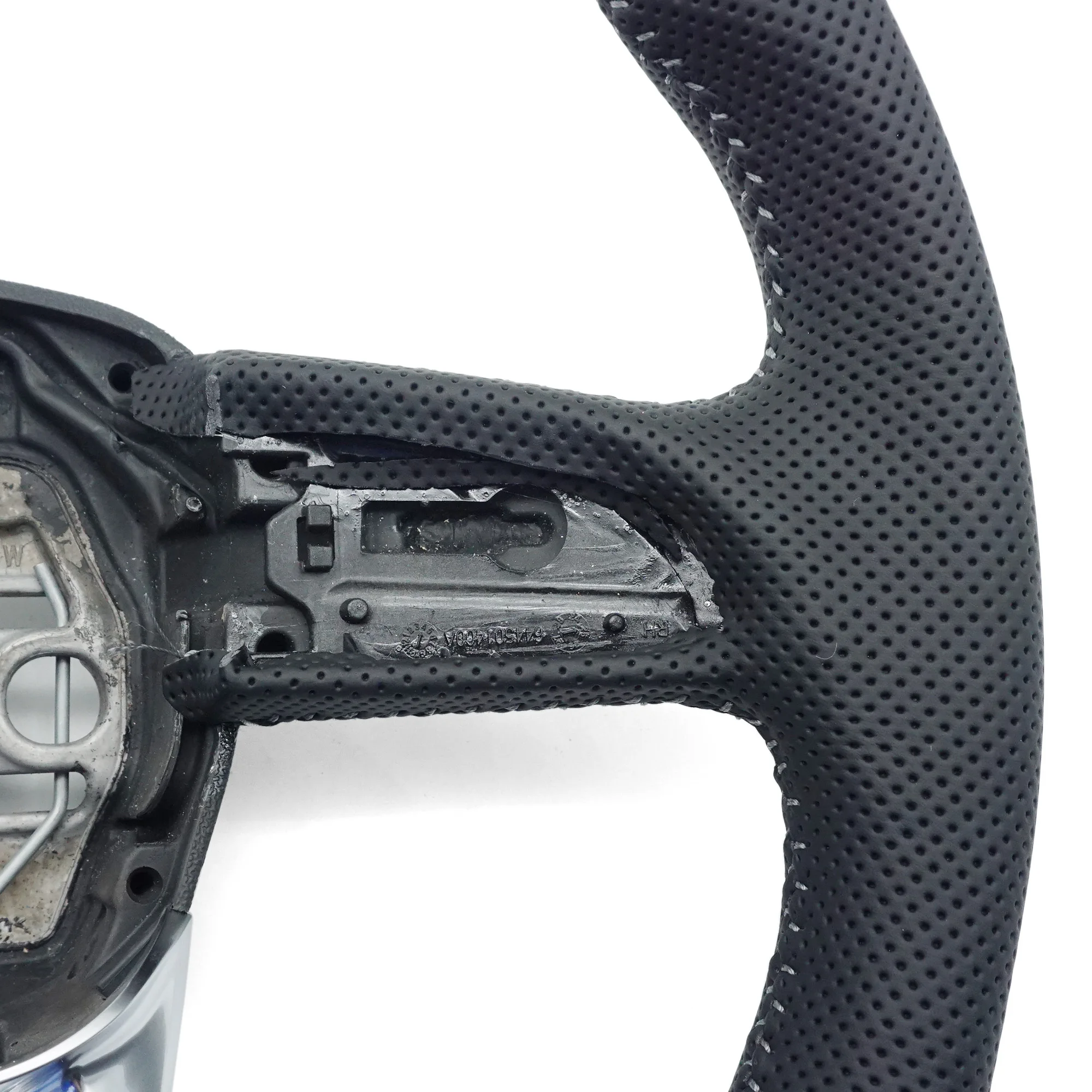 For Audi Q3 F3 Full leather perforated flat bottomed steering wheel