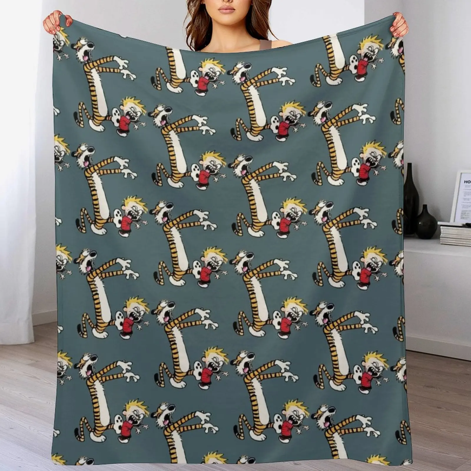 

BEST SELLER - Calvin And Hobbes Merchandise Perfect Gift Throw Blanket Warm Plush Fuzzy Blanket for Living Room