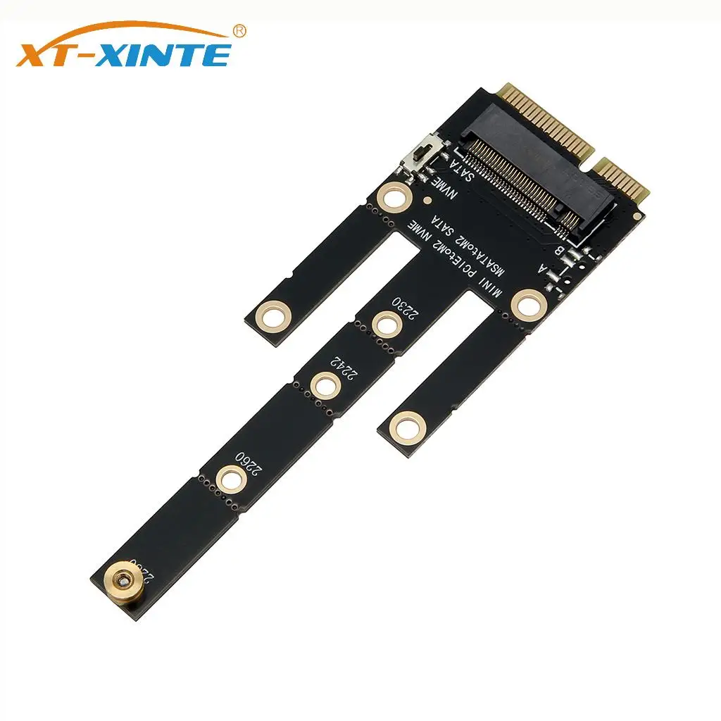 

2 in 1 Expansion Card Mini PCIe to M.2 NVMe / mSATA to NGFF SATA SSD Adapter Card for M.2 2230/2242/2260/2280 SSD Converter Card