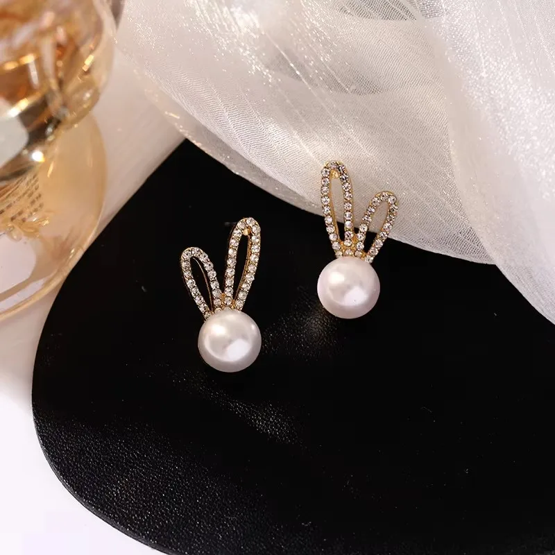 Trendy Neue Weiße Hängende Ohrringe für Frauen Transluzente Acryl Blume Baumeln Ohrringe Strass Imitation Perle Ohr Schmuck – Detail 28