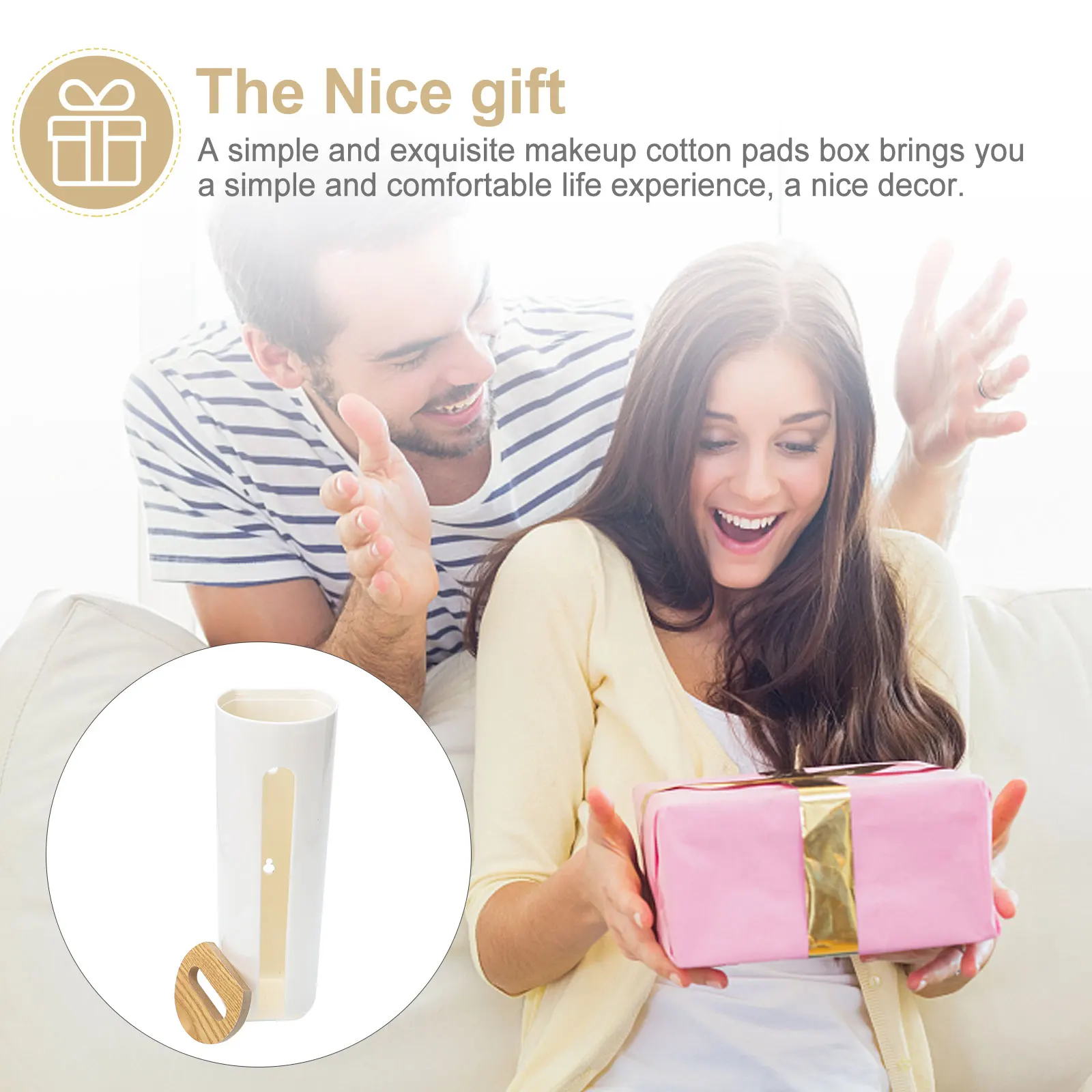 

Makeup Cotton Pad Box Wall-Mounted Plastic Wood Bathroom Storage Case Cotton Pad Container Pumping Organizer