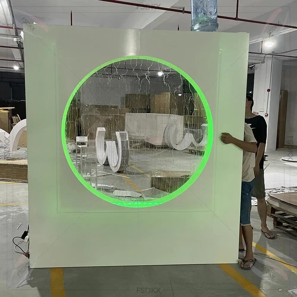 Custom Made Indoor Waterfall Curtain Fountain Free Standing Water Fall Wall Panel Waterfall Wedding Backdrop