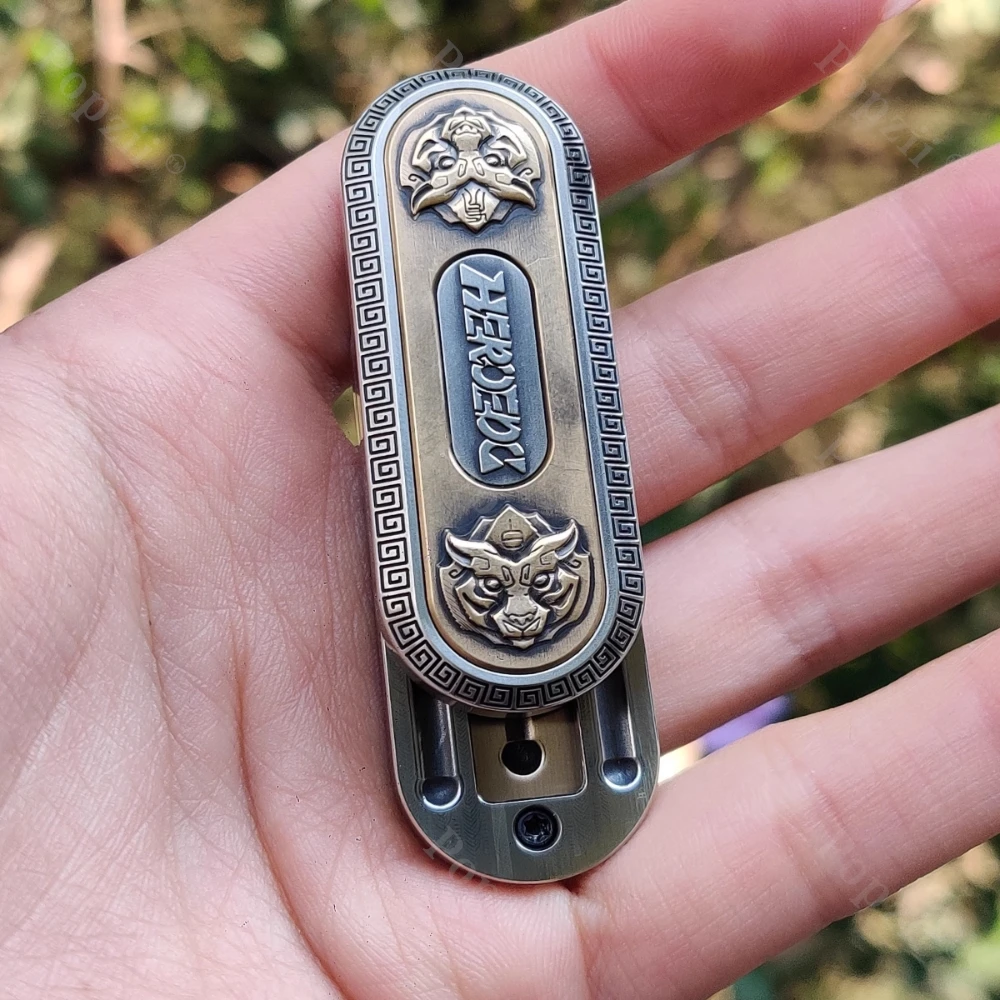 LEYANG latón blanco tigre EDC adultos juguete para aliviar el estrés deslizador de empuje mecánico aparatos para aliviar el estrés de oficina juguetes para la ansiedad