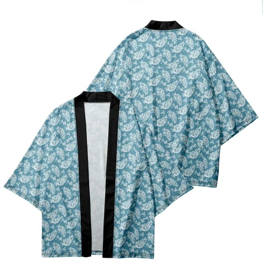 سترة مطبوعة على الطراز الياباني باللون الأسود على شكل قرد الملك سترة هاراجوكو كيمونو للنساء والرجال سترة يوكاتا ملابس الشارع الشهير رداء علوي