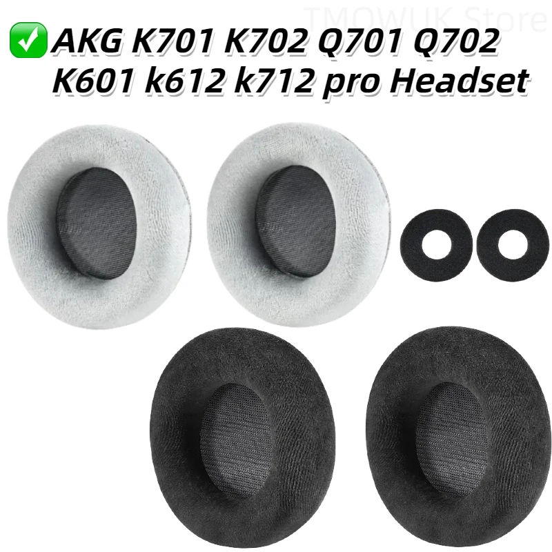 Almofadas de veludo para fone de ouvido, Earmuff, copo, travesseiro, almofada de veludo AKG K701 K702 Q701 Q701 Q702 K712 Pro