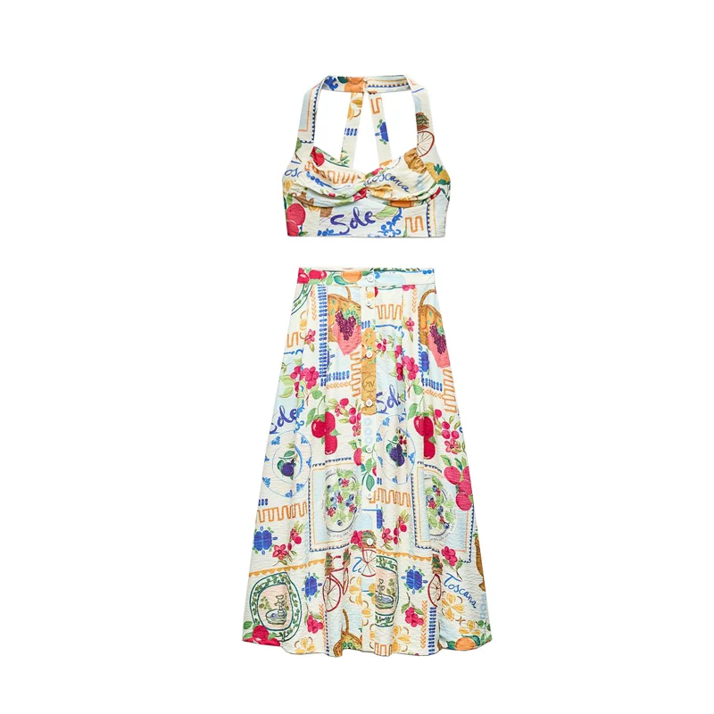 

Ранняя осень, новый топ с воротником в стиле пэчворк, женский топ 873069, юбка с капюшоном 873569, модный ансамбль, весна 2025 г.