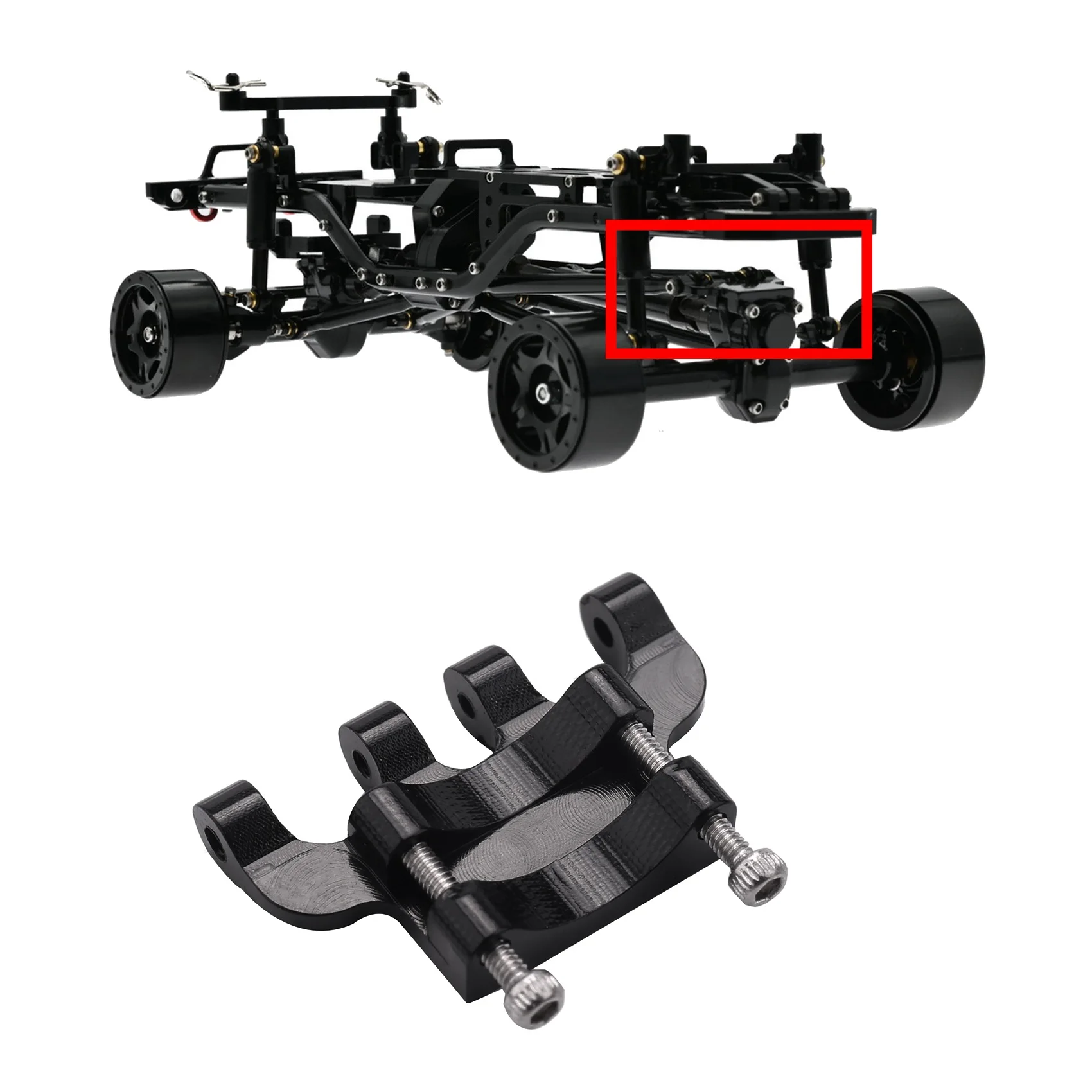 Metalen Achteras Truss Bovenste Link Mount Base voor Axiale SCX24 90081 C10 1/24 RC Crawler Auto Upgrade Onderdelen Accessoires,3