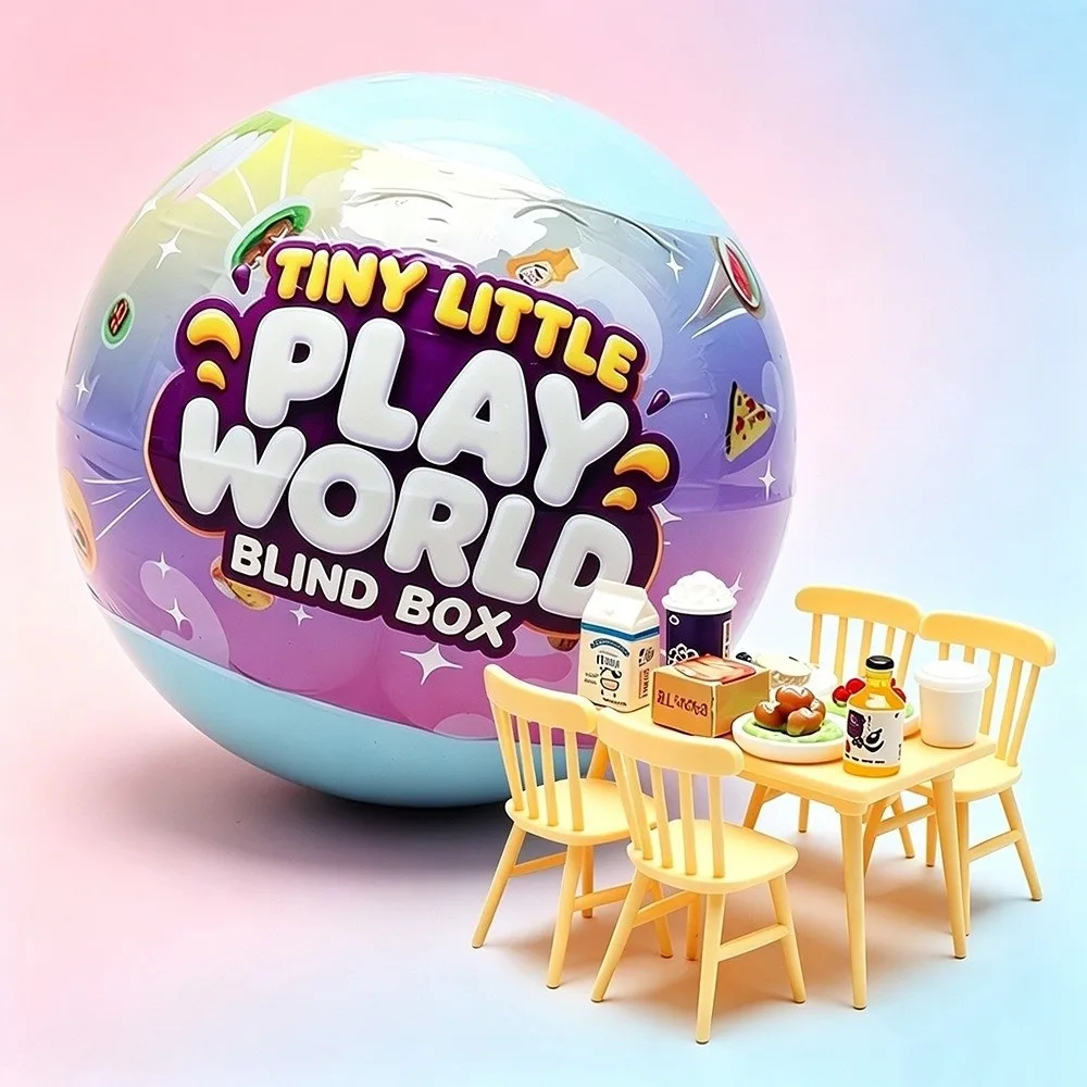 Random Models Mini Fridge Mini Size Creative Design Food Models Multi-color Micro Table Chair Pretend Play Set Gifts