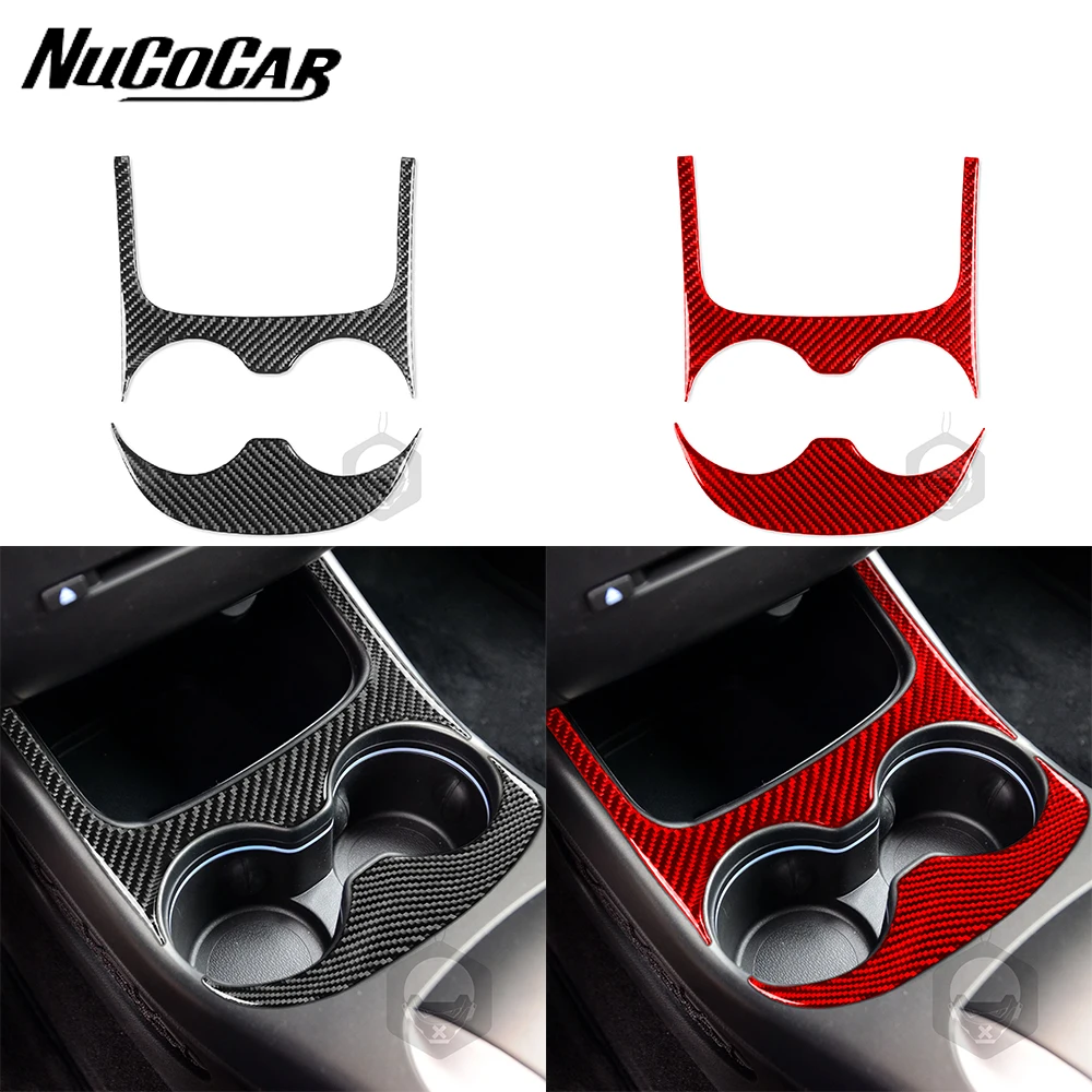 For Dodge Journey 2011-2017 Carbon Fiber Central Control Cup Holder Panel Trim Cover Car Interior Accessories Decorative Sticker