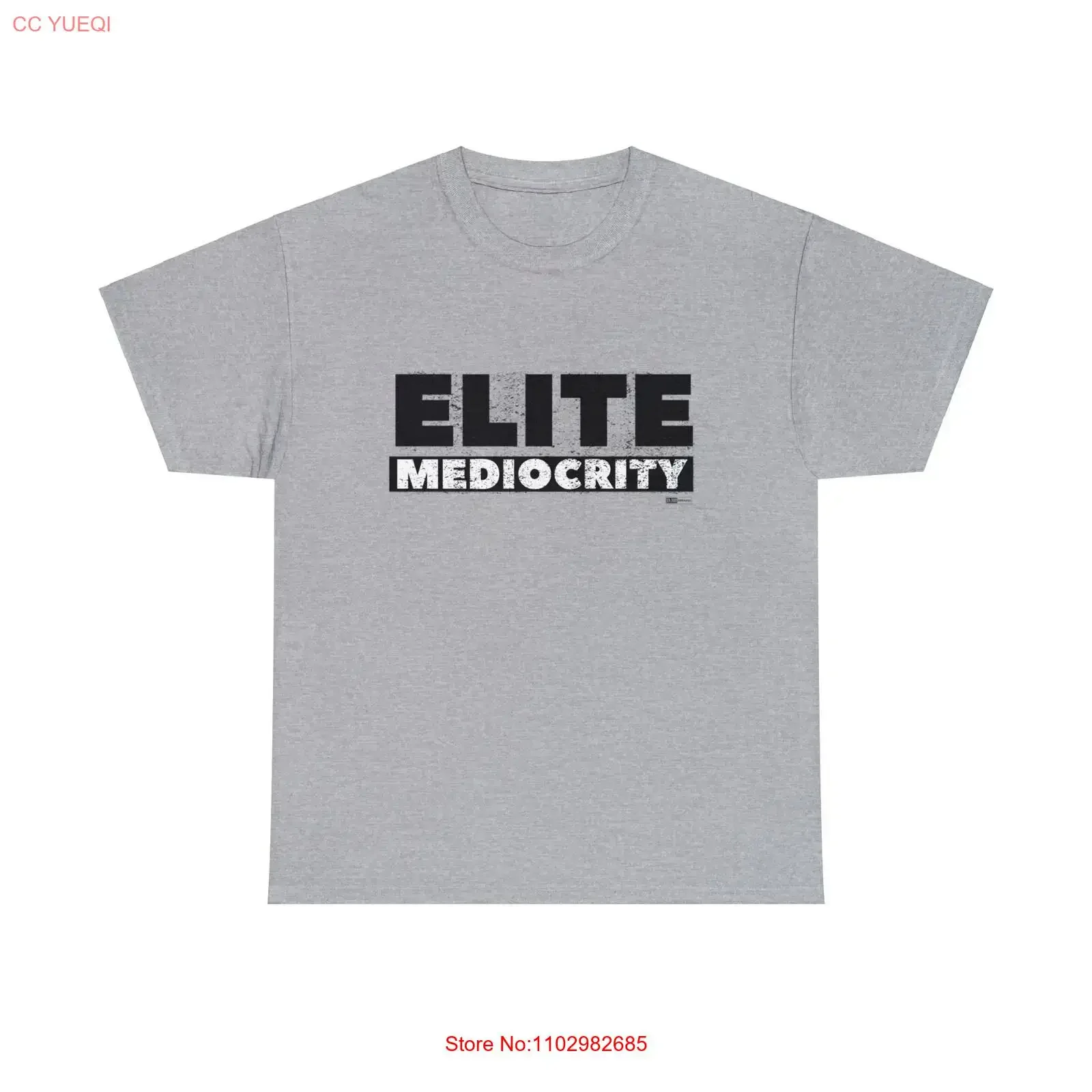 DJH Apparel Elite Mediocrity T-shirt vintage délavé décontracté doux confortable élégant étiré légèrement graphique streetwear