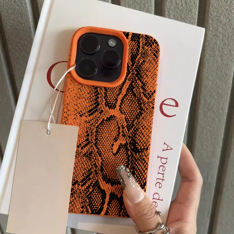 Schlangenhaut-Muster Silikon-Handyhülle für iPhone 17 Air 11 12 13 14 15 16 17 Pro Max 14 15 X Plus Stoßfeste Weiche Schutzhülle