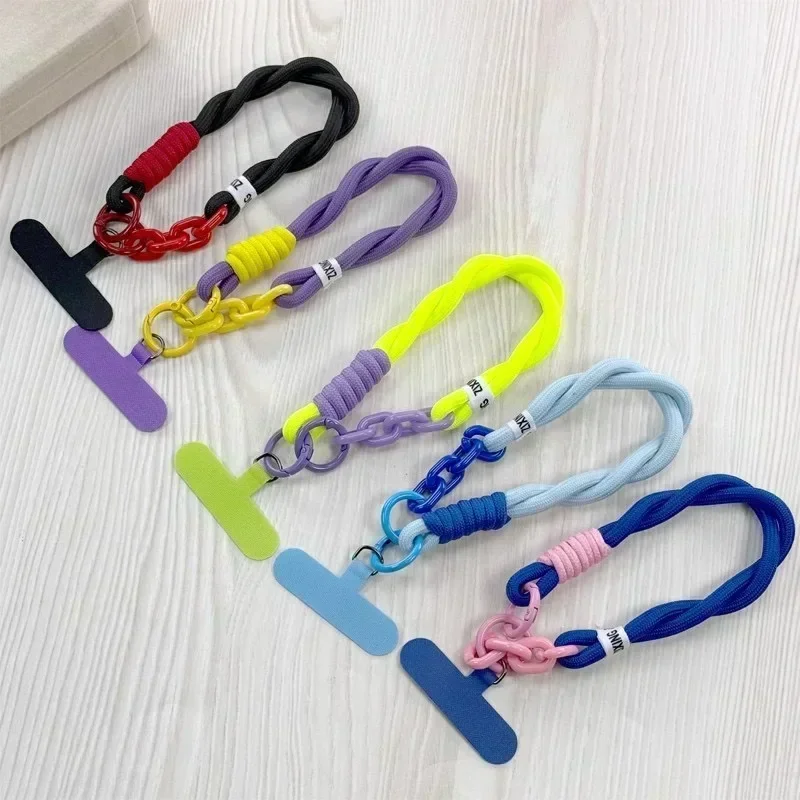 Fashion Strong Mobile Phone Lanyard Hanging Decoration Twist Rope Anti-loss Pendant Wrist Short Straps for All Phone Case - view 5