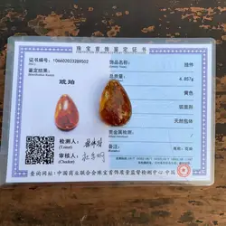 Genuine Natural Piebald Amber Yellow Red Pendant Necklace Oval Water Drop Fashion Jewelry Reiki Stone AAAAAA