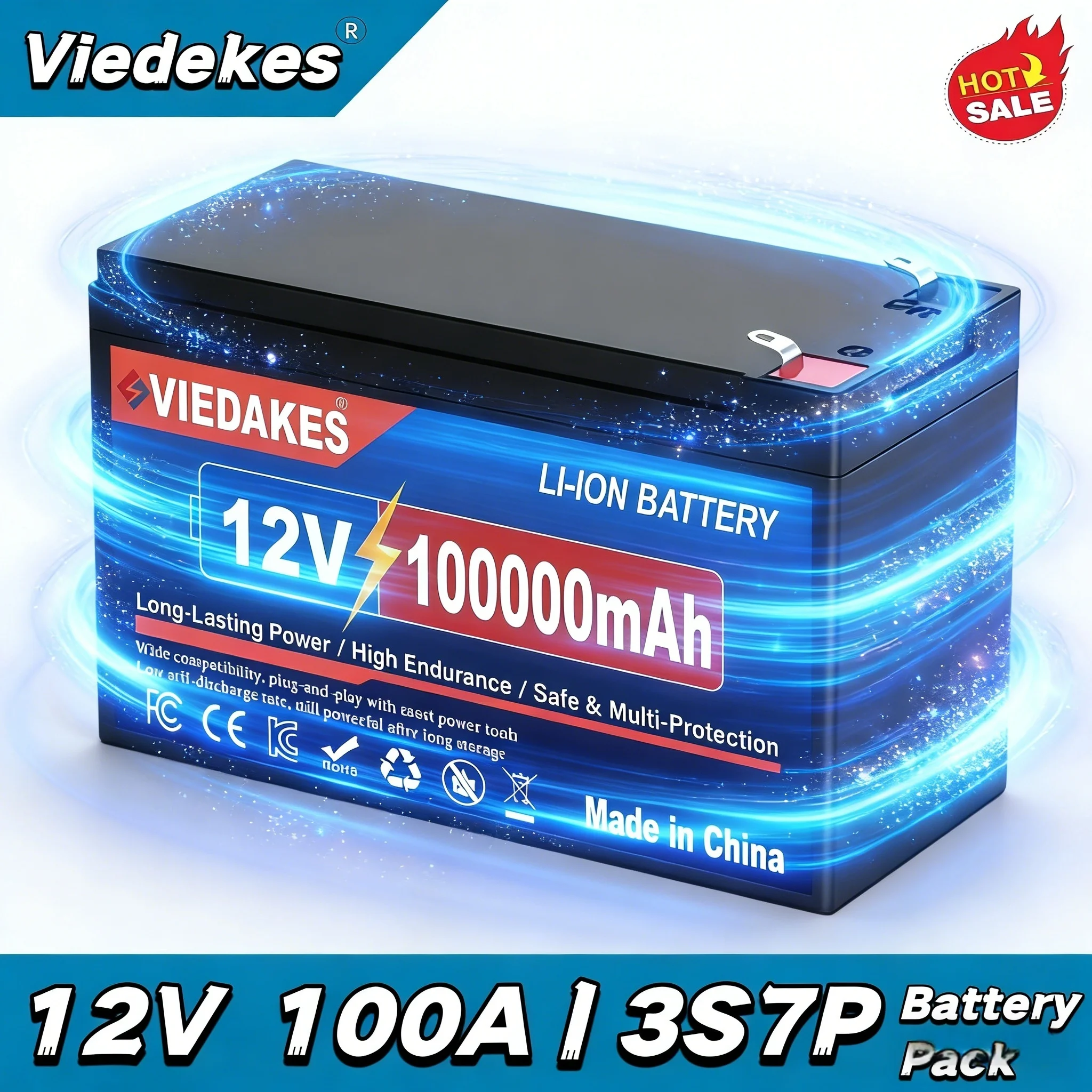 

♻️ 12V 100Ah 3S7P Lifepo4 Battery 18650 No Memory Effect for Power Tools Daily Use Electric Tools Power Supply