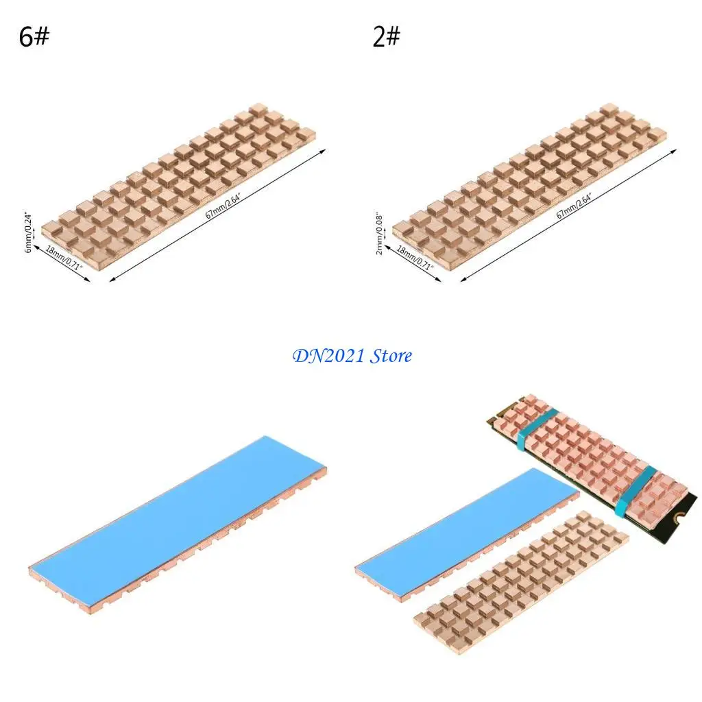 

F3KE Медный охлаждающий радиатор толщиной 6 мм для M.2 NGFF PCI-E NVME SSD-радиатор