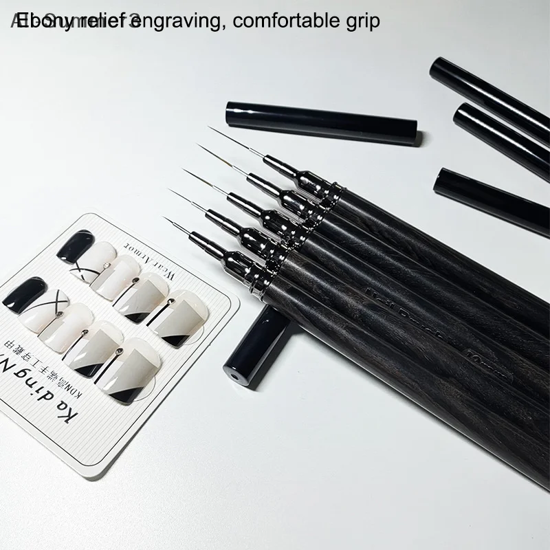 6/9/12/15/18mm Ebony Nail Art Liner Brushes Gel Nail Brush Gel Nail Polish Painting Brush Drawing Nail Art Design Brush Pen