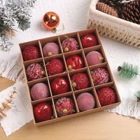16pcs 6cm Foam Christmas Ball Pendant Shatterproof Reusable Christmas Hanging Balls Glitter Xmas Tree Ornaments