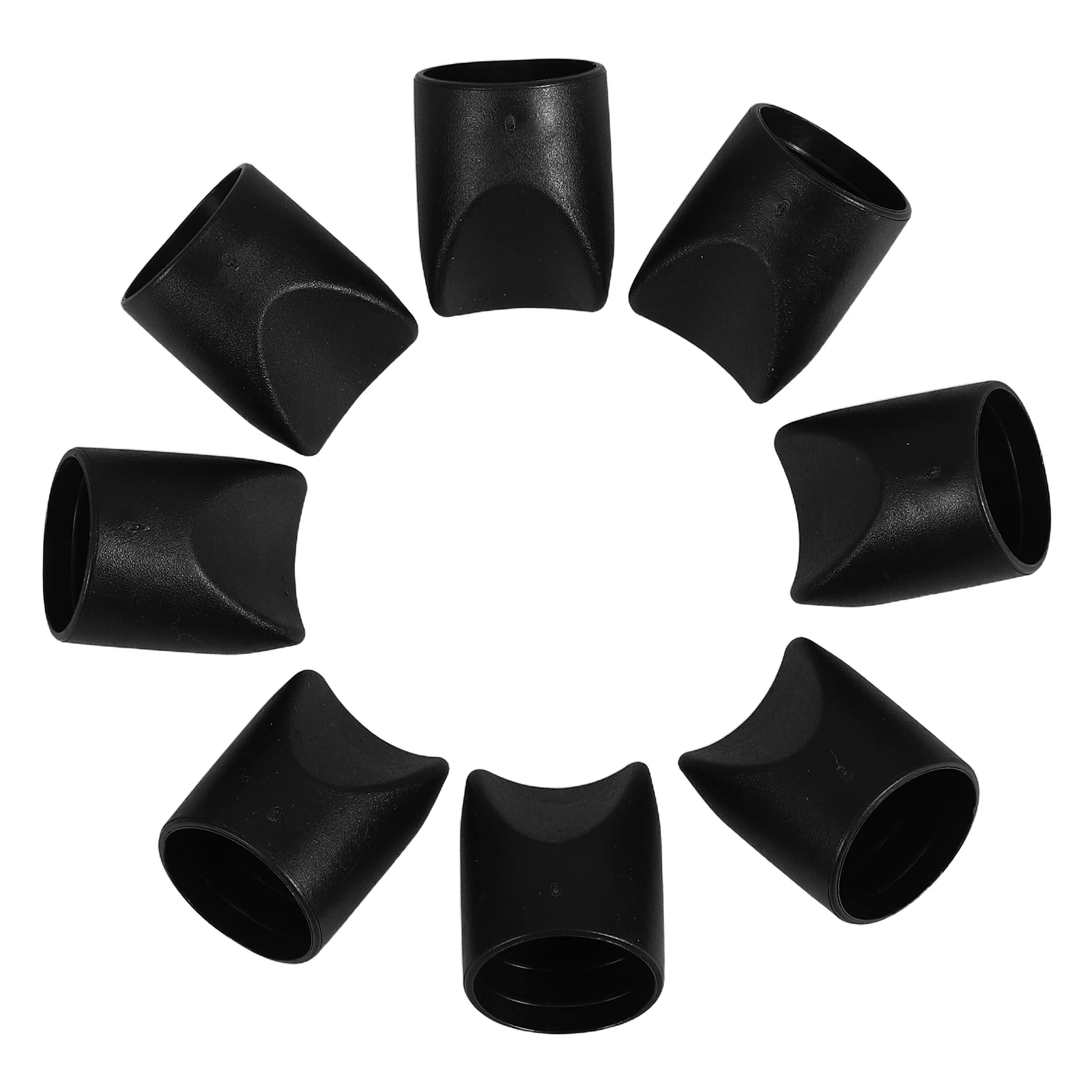 

8pcs 8 Black Folding Chair Replacement Parts Heavy Duty End Caps for Metal Padded Chairs Stable V Shaped Design Patio Furniture