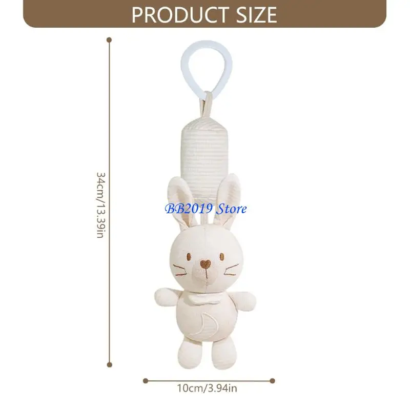 عربة أطفال من القطن العضوي Q0KB لعبة معلقة رنين الرياح الحسي المحمول لحضانة الأطفال حديثي الولادة #6