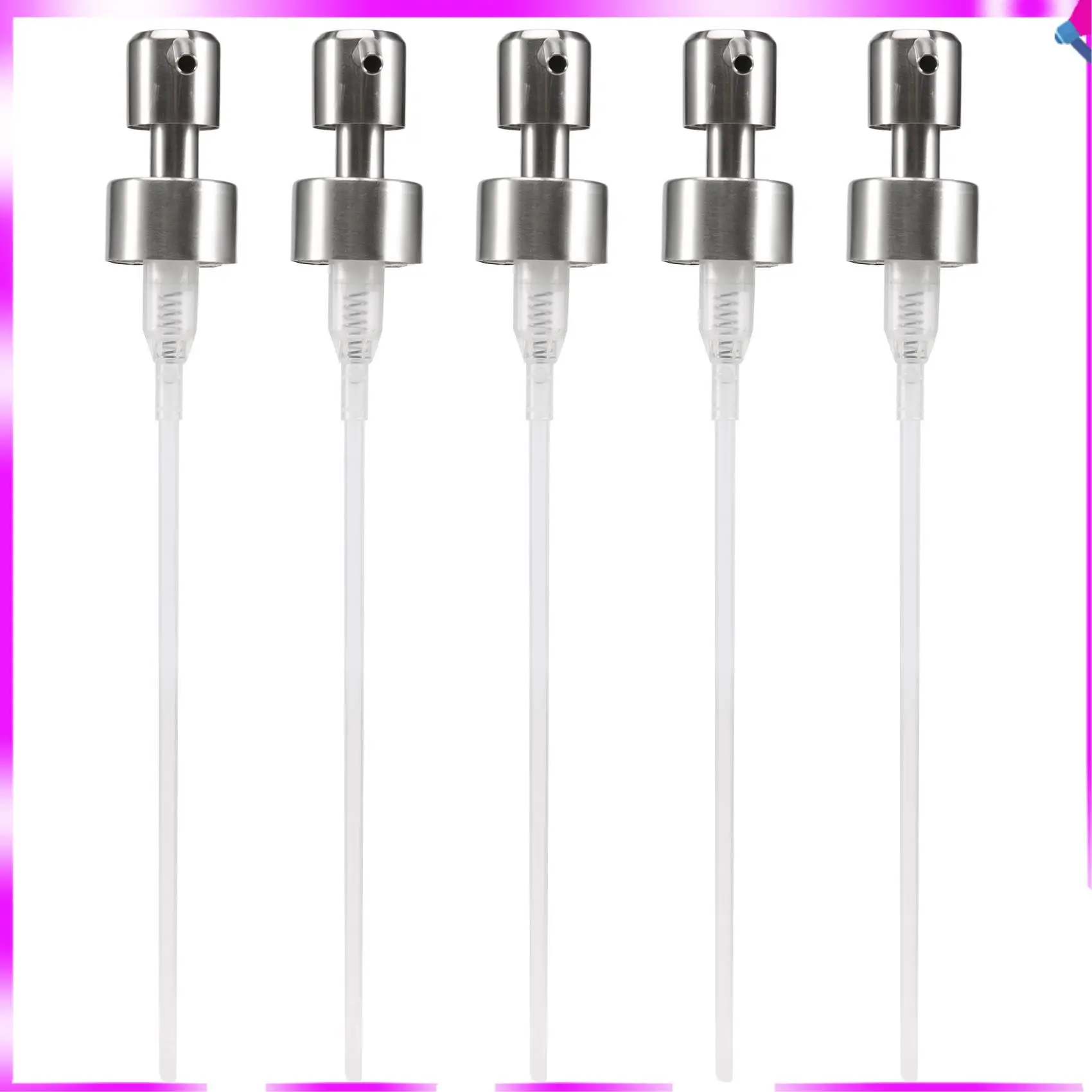 

N96R 5Pcs Stainless Steel Soap Pump Replacement 28 Teeth Metal Bottle Nozzles Lotion Dispenser Head