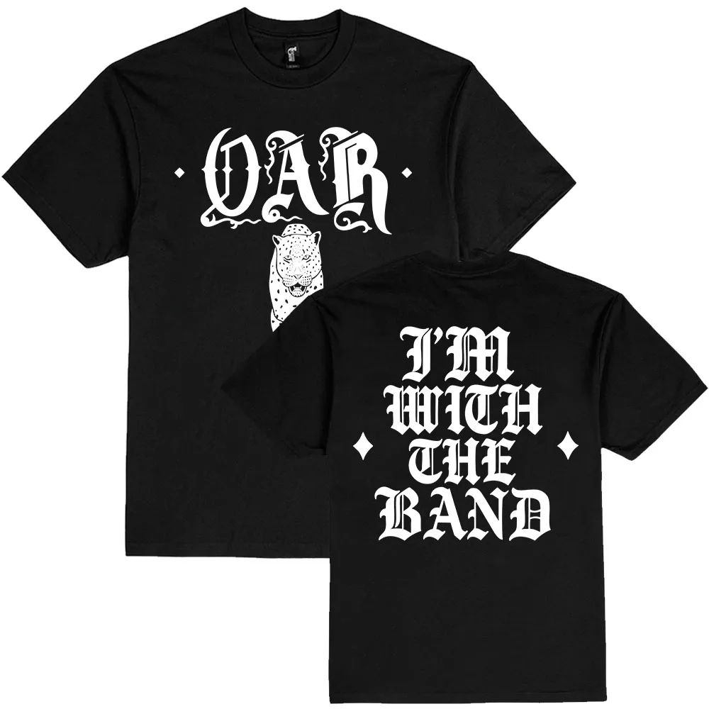 O.A.R I'M WITH THE BAND TEE Short Sleeve Loose Cotton T-shirt Unisex Streetwear Fashion Graphic Printing Clothing Men Women Tops