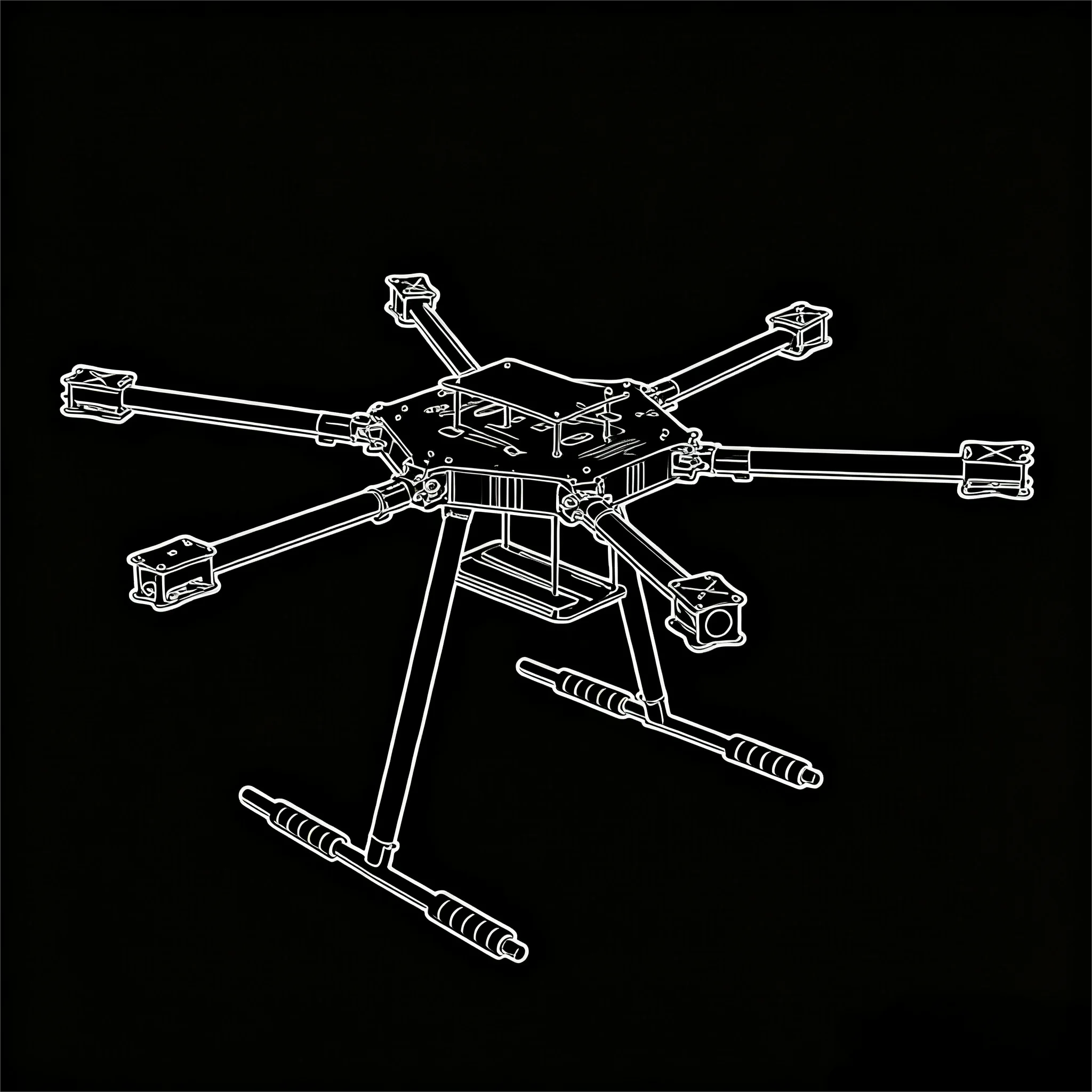 

DroneHub F960 Полностью углеродное волокно ZD960 Шестигранная рама Складной рычаг Комплект рамы для гексакоптера с шасси для полета PIXHAWK