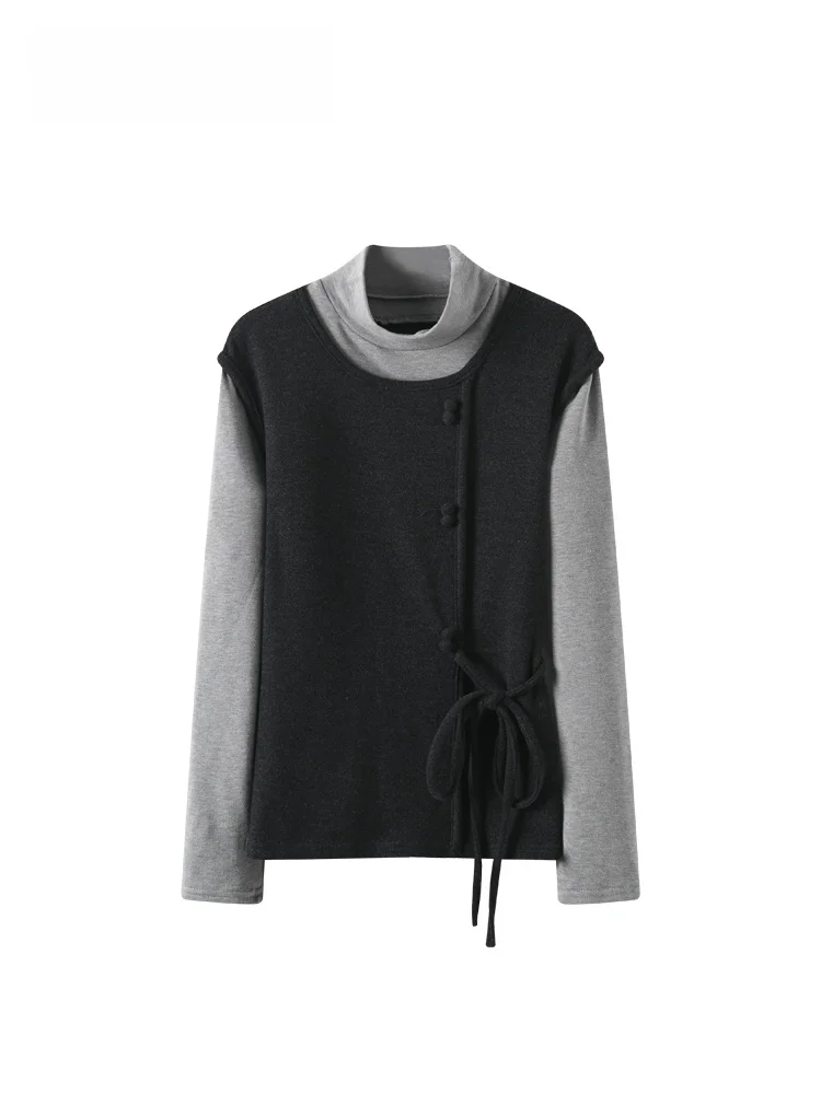 

Вязаный свитер CaraCLUB больших размеров с длинными рукавами для женщин: осенне-зимний, свободный крой, универсальный топ с эффектом похудения для полных женщин