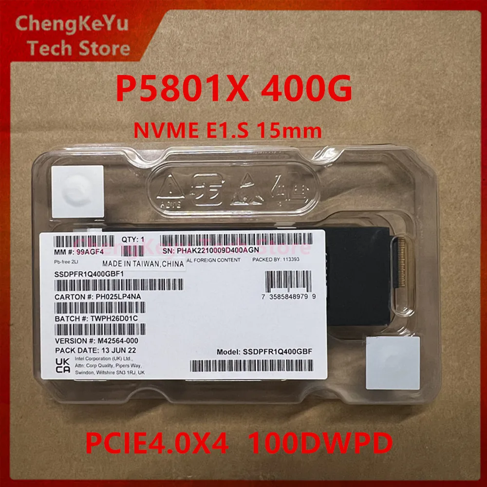 New&original For Intel Optane P5801X 400G SSD E1. S 15mm NVME PCIE4.0X4 Durability Enterprise Solid State Drive SSDPFR1Q400GBF1