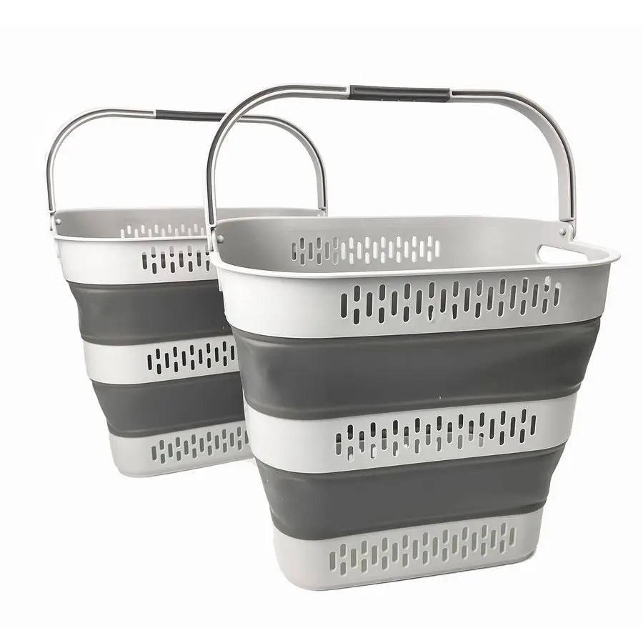 

40L 10.5 Gallon Collapsible Plastic Laundry Basket with Handles Foldable Pop Up Storage Container Organizer Portable Laundry Ham