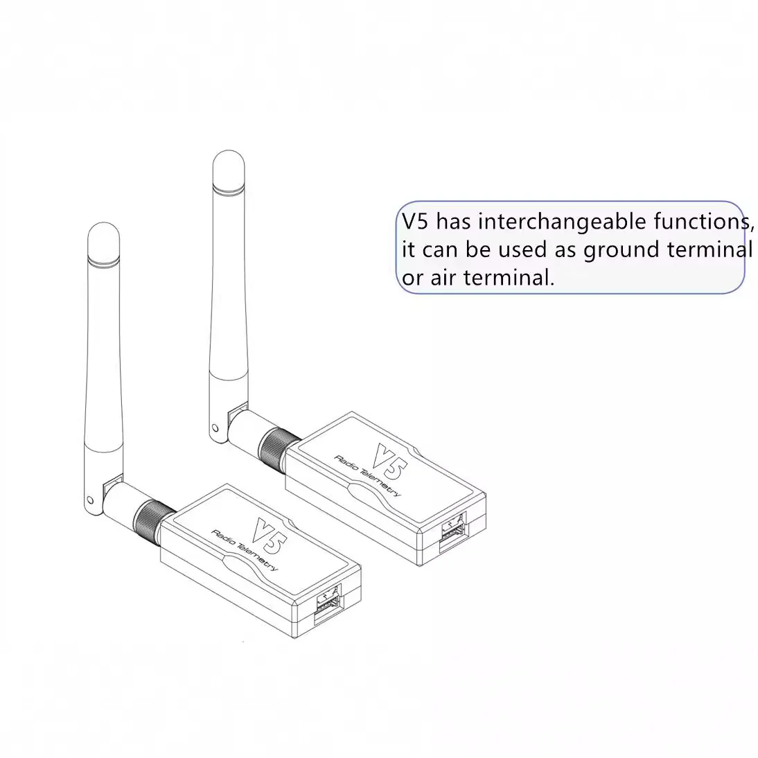 وحدة القياس عن بعد الراديو B-CUBE V5: 433 ميجا هرتز/915 ميجا هرتز 100 ميجاوات لـ Pixhawk/APM - نقل البيانات بدون طيار