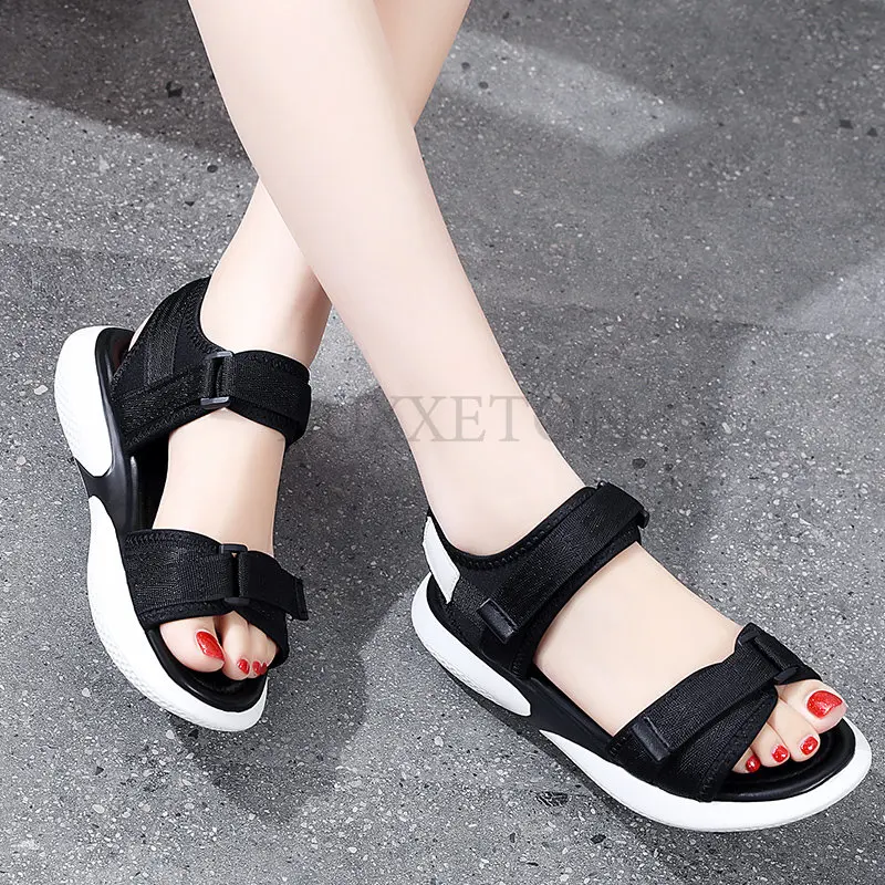 Womens Flat Sandal Plus Size Women Casual Sandals Summer Platform Shoes Flat Sandalen Dames Schoenen Black Pink Woman Shoes