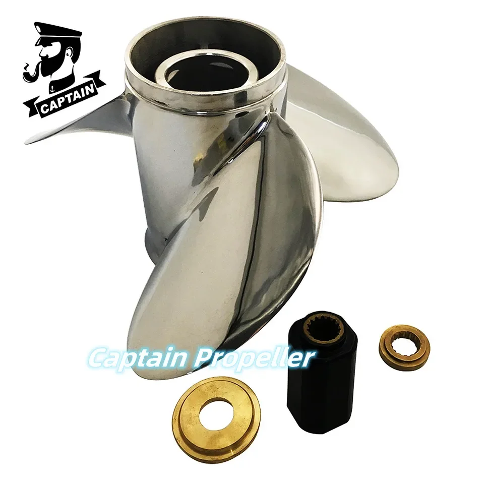 

Captain Propeller Fit Evinrude&Johnson Outboard Engines 90-300HP Stainless Steel 15 Tooth Spline RH 14 1/2x19