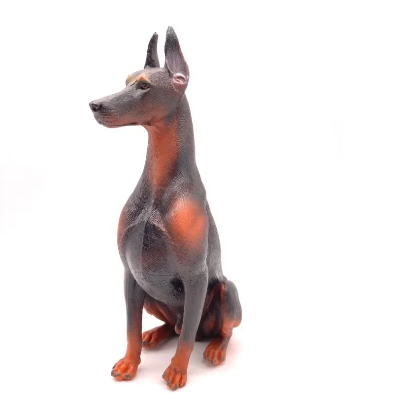 Realistic Solid Animal Simulated Puppy Models: Pitbull, Doberman and Shepherd Pet Dog Toys Figurines