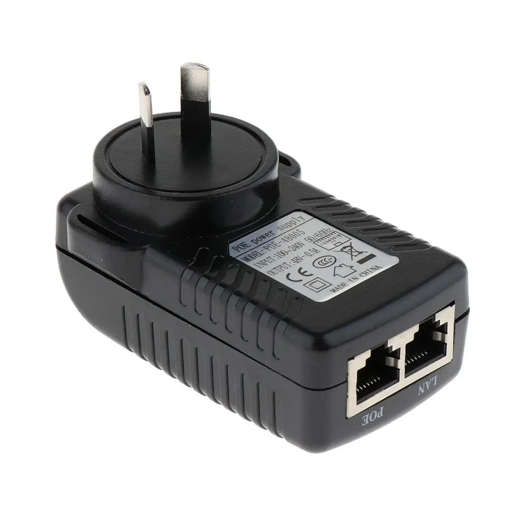 Adaptador de fonte de alimentação Ethernet do injetor LAN 48V0.5A POE para câmera IP