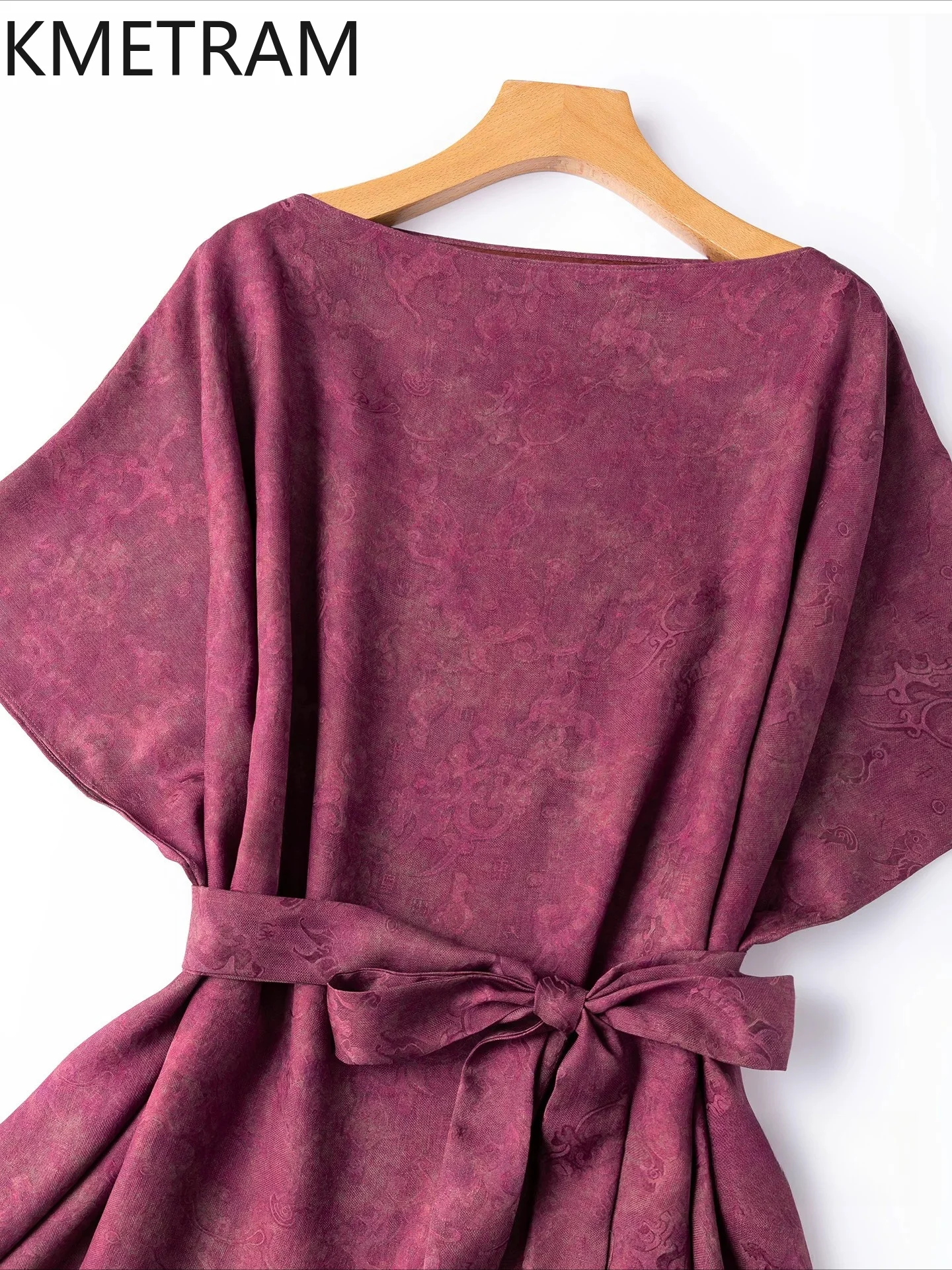 KMETRAM Real Xiangyun Sha Dresses for Women 100% Mulberry Silk Midi Dress Elegant Loose Summer Frocks Woman Clothes 2026 vestido