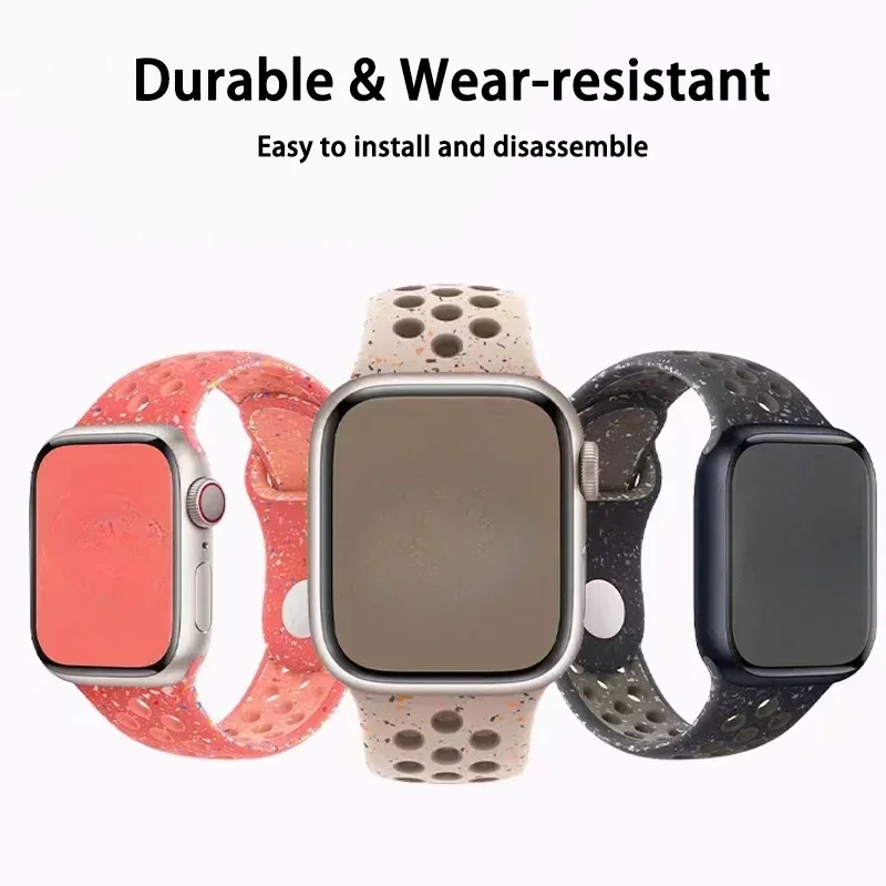 Correa suave deportiva transpirable para apple Watch, correa de repuesto, diseño de panal de abeja, Series Ultra 49mm, S9, 8, 45mm, 44mm, 41mm, 40mm