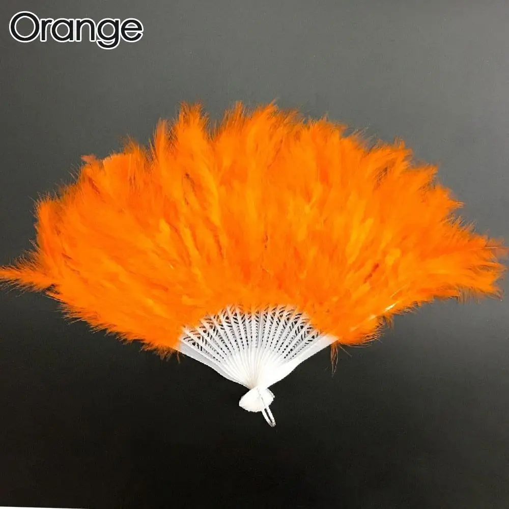 

45x25 см домашний декор аксессуары для свадебной вечеринки вееры с перьями белый ручной веер танцевальный веер ручной работы женский складной веер