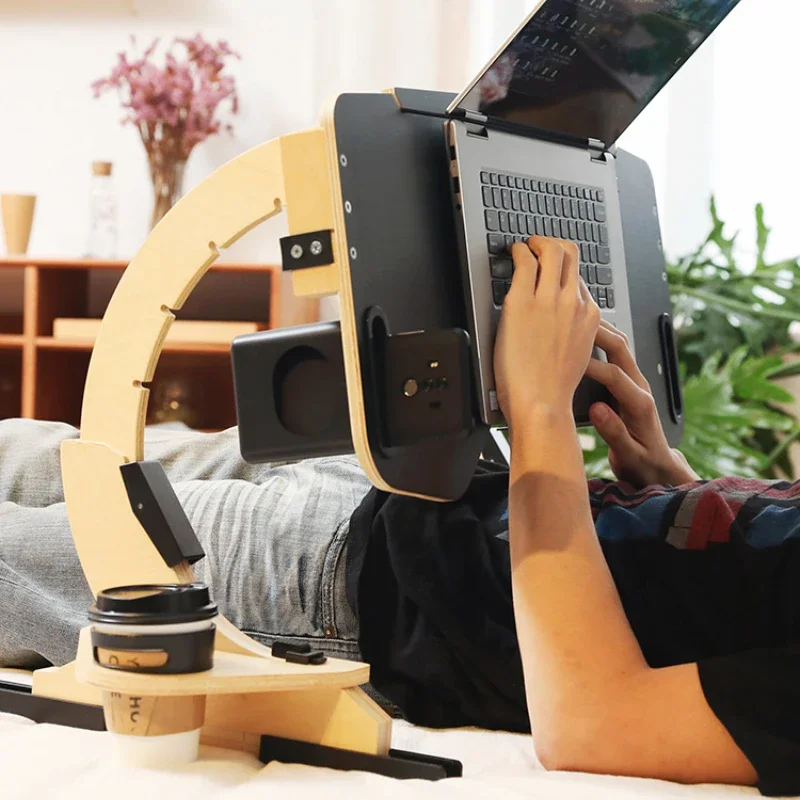 Laptop computer table Lying flat on the bed with a support table Adjustable lifting type