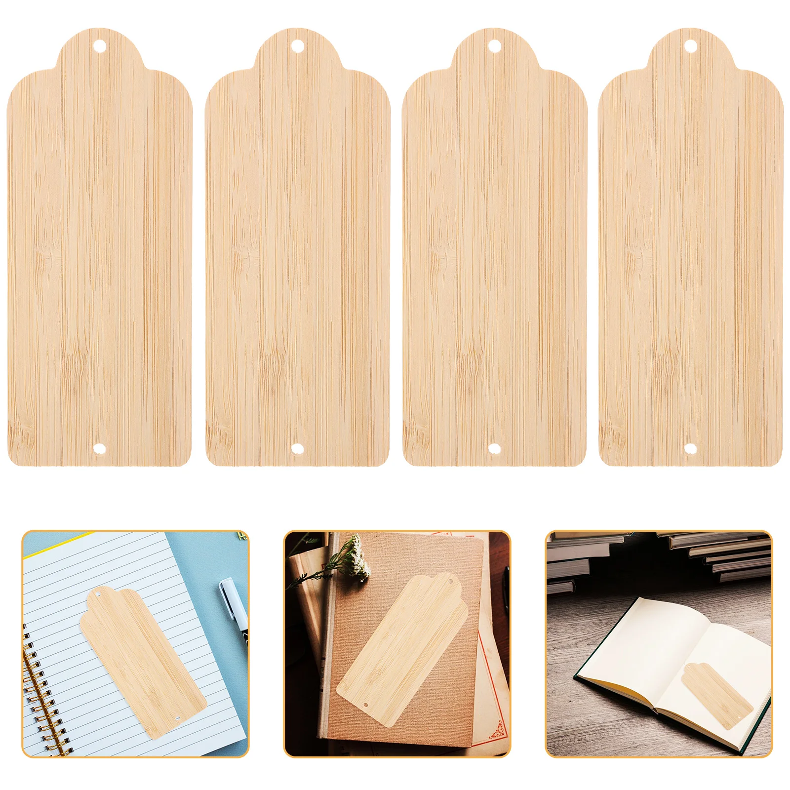 

10Pcs Blank Bamboo Bookmarks Rectangular DIY Tags Unfinished Crafts for Children Painting Creative Home Decor Writable Wooden