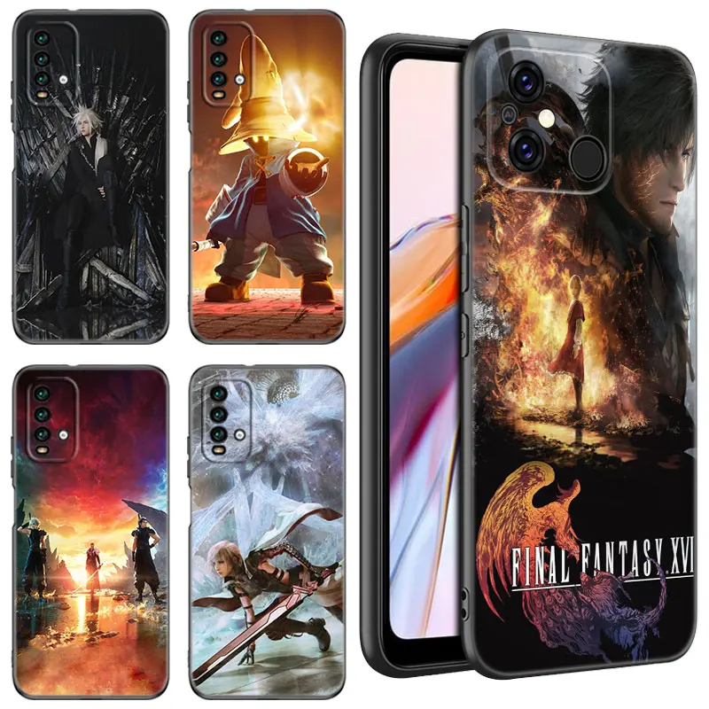 Game Final Fantasy Black Phone Case For Xiaomi Redmi 11 Prime 11A 12C 13C A1 A2 Plus 12 4G 10 5G 8A 9A 10A 9C 10C 9i 12R Note 9T