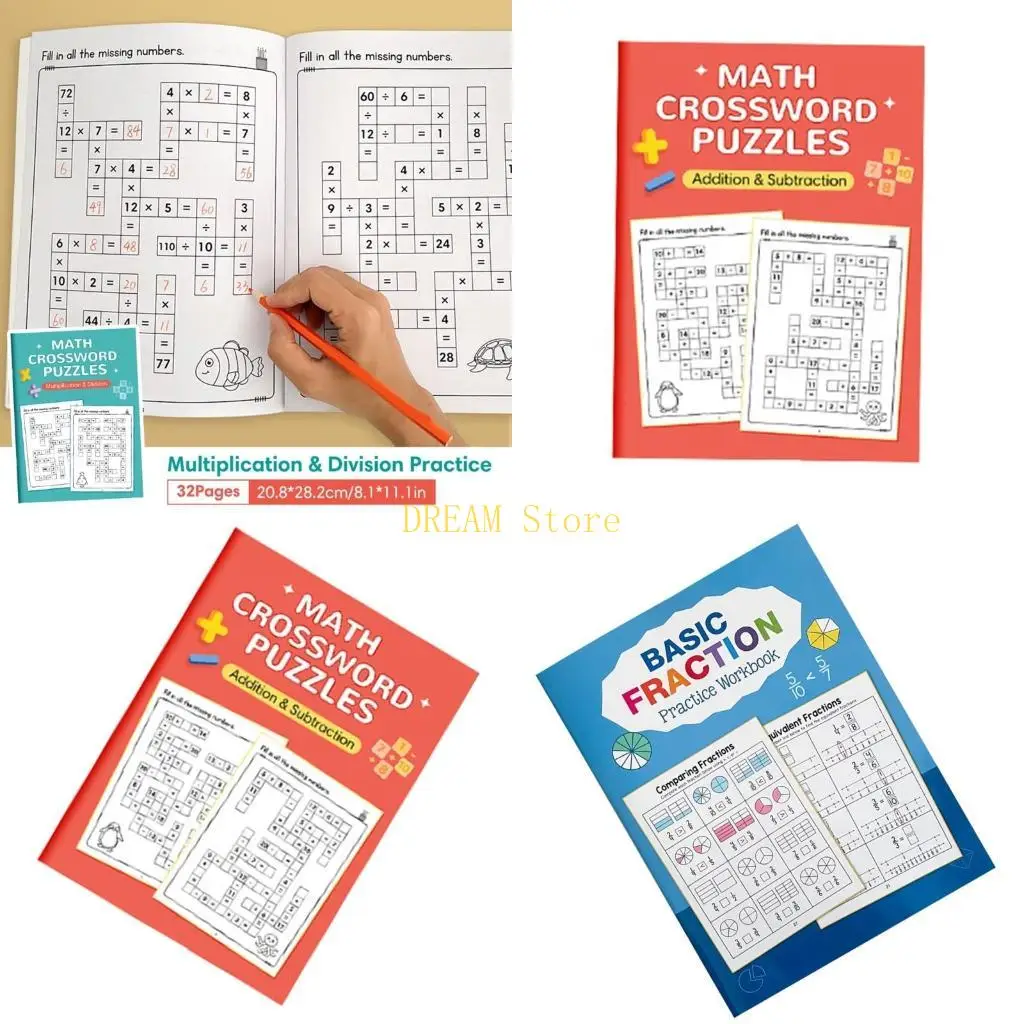 

Basic Fraction Practice Workbook 32 Page for Children Logical Thinking Development Educational Fraction Exercise Book best sale