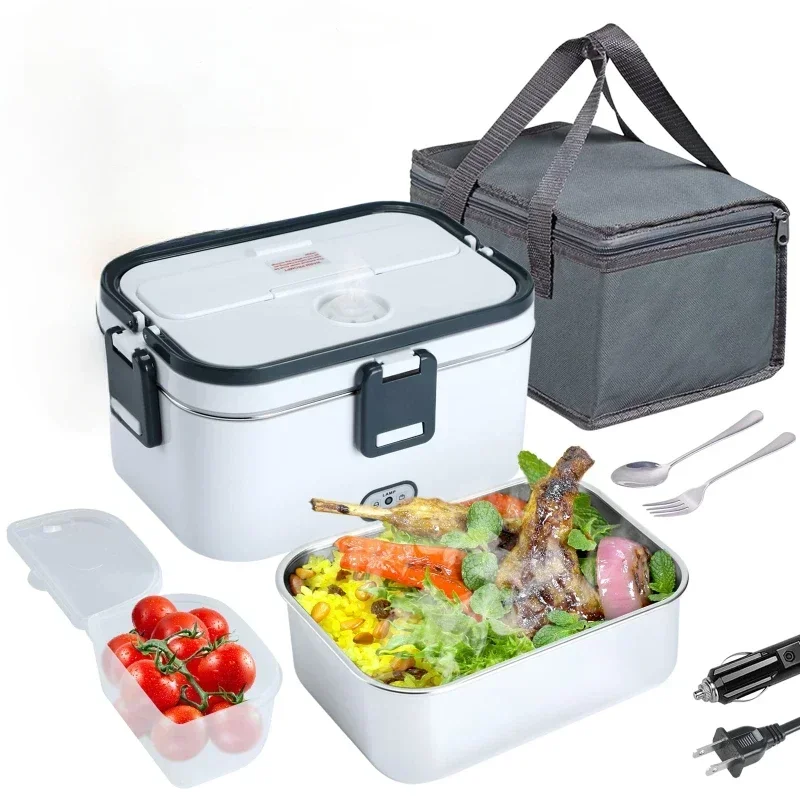 Electric Lunch Box Stainless Steel School Student Picnic 220V 110V 24V 12V Heating Food Warmer Heated Container Car EU US Plug