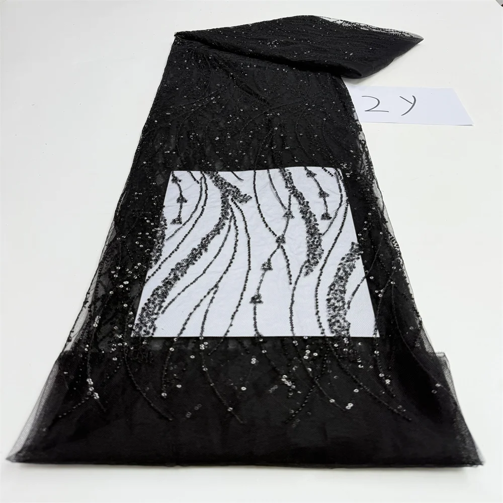 الترتر الأفريقي مطرز أقمشة الدانتيل عالية الجودة العريس النيجيري الزفاف الزفاف التطريز الفرنسية تول المواد 2 ياردة