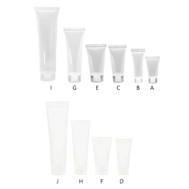 5/10/20/30/50/100 мл портативный пустой тюбик для путешествий, прозрачный сжатый косметический контейнер, пластиковая бутылка с