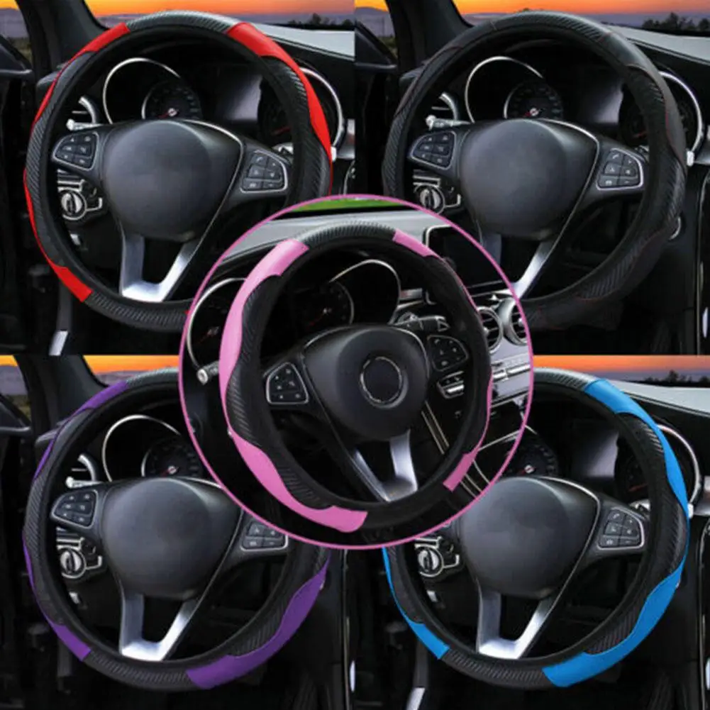 Universal Leather Car Steering Wheel Cover For Renault Megane 2/3 Captur Clio Scenic Duster Kudjar Triber Auto Accessories